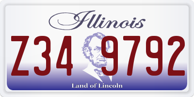 IL license plate Z349792