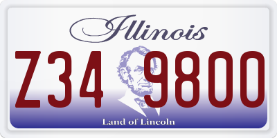 IL license plate Z349800