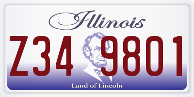 IL license plate Z349801