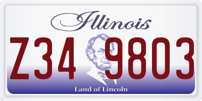 IL license plate Z349803