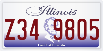 IL license plate Z349805