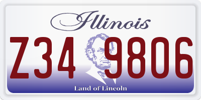 IL license plate Z349806