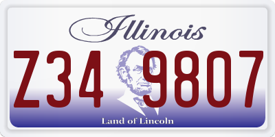 IL license plate Z349807