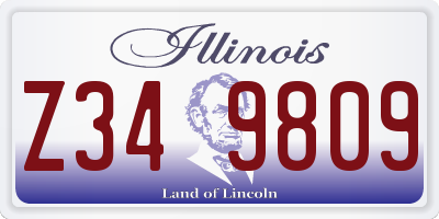 IL license plate Z349809
