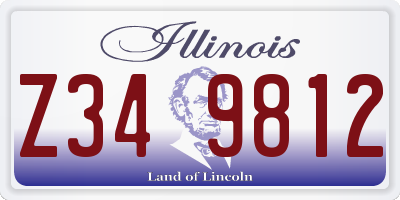 IL license plate Z349812