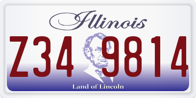 IL license plate Z349814