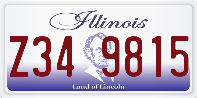 IL license plate Z349815