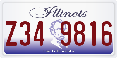 IL license plate Z349816