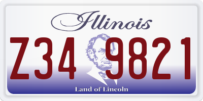 IL license plate Z349821