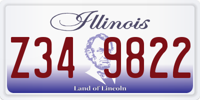 IL license plate Z349822