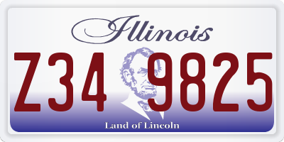 IL license plate Z349825