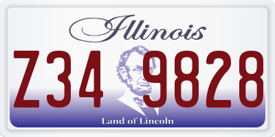 IL license plate Z349828