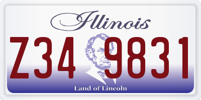 IL license plate Z349831