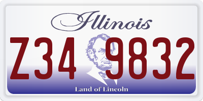 IL license plate Z349832