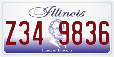 IL license plate Z349836