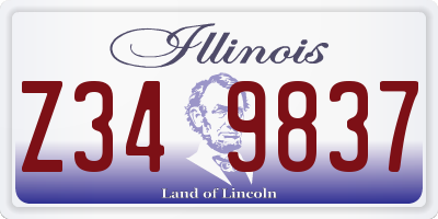 IL license plate Z349837