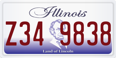 IL license plate Z349838