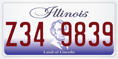 IL license plate Z349839