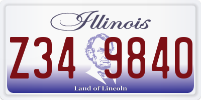 IL license plate Z349840