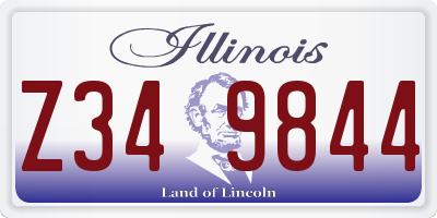 IL license plate Z349844