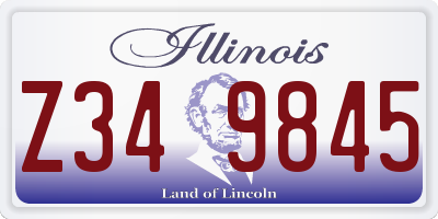 IL license plate Z349845