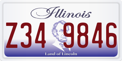 IL license plate Z349846