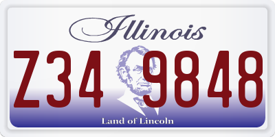 IL license plate Z349848