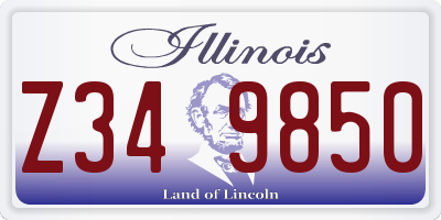 IL license plate Z349850