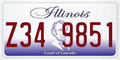 IL license plate Z349851