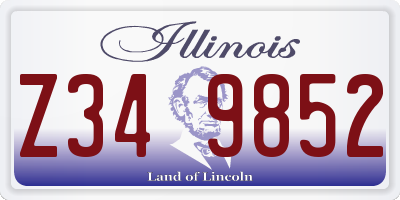 IL license plate Z349852