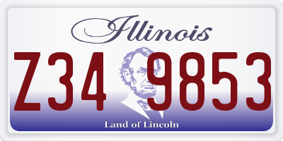 IL license plate Z349853