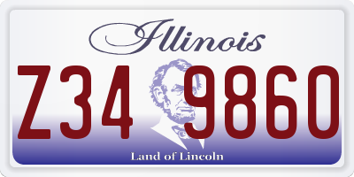 IL license plate Z349860
