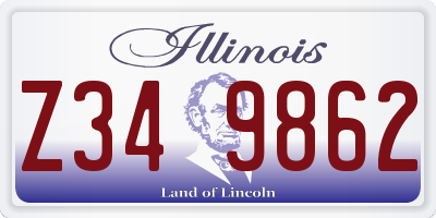 IL license plate Z349862