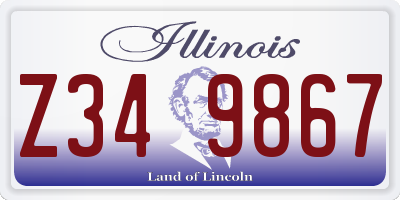 IL license plate Z349867