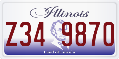 IL license plate Z349870