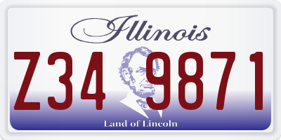 IL license plate Z349871