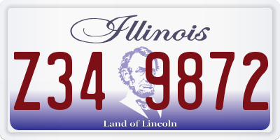 IL license plate Z349872