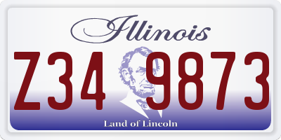 IL license plate Z349873