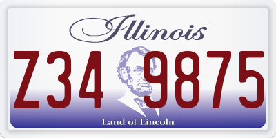 IL license plate Z349875