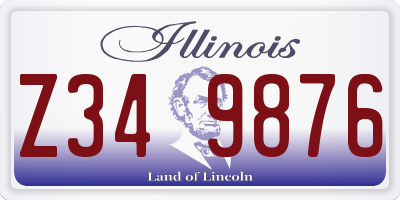 IL license plate Z349876