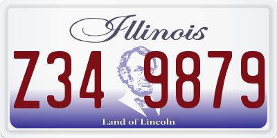 IL license plate Z349879