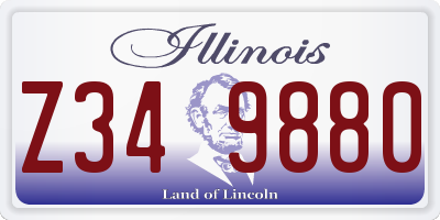 IL license plate Z349880