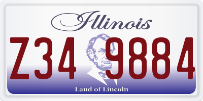 IL license plate Z349884
