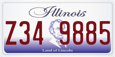 IL license plate Z349885