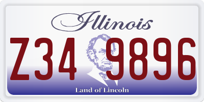IL license plate Z349896