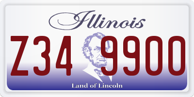 IL license plate Z349900