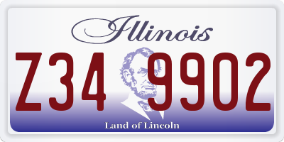IL license plate Z349902