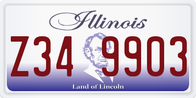 IL license plate Z349903
