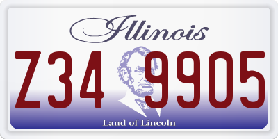 IL license plate Z349905