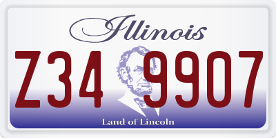 IL license plate Z349907